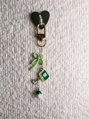 Green Ribbon Charm Keychain Phone Accessory - Unbranded